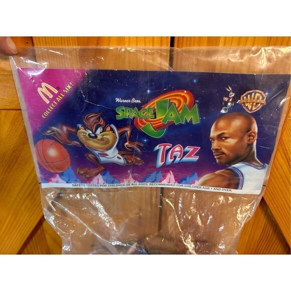 Vintage 1996 Warner Bros Looney Tunes Space Jam McDonalds Exclusive Taz open bag - Picture 6 of 7